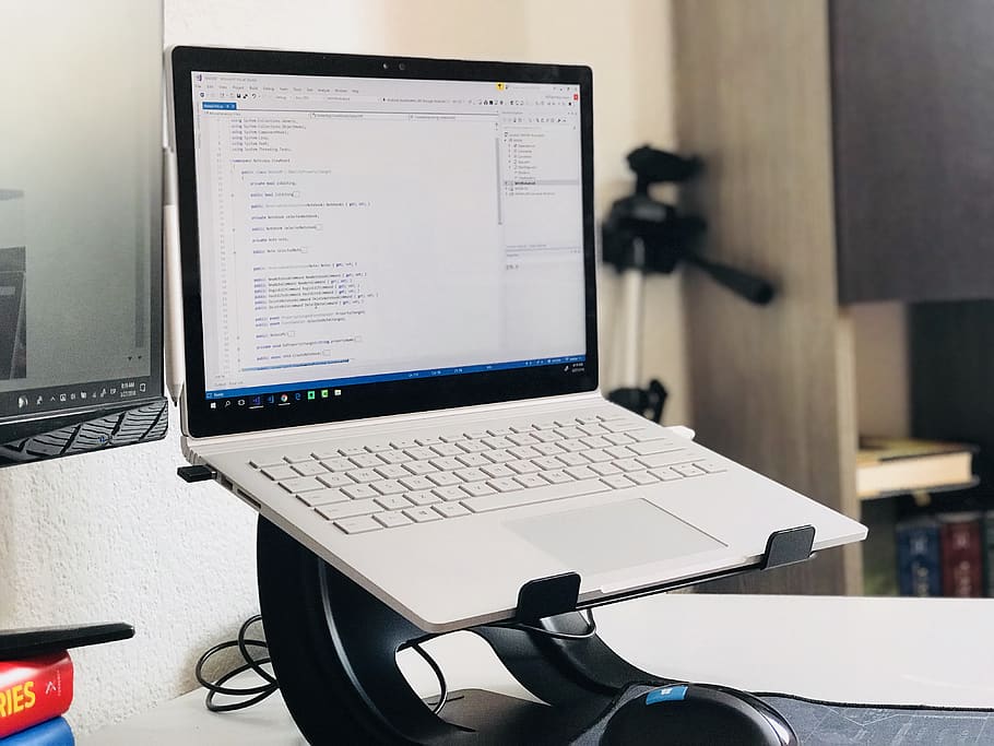 Turned on White Laptop Computer, computer keyboard, facts, indoors HD wallpaper