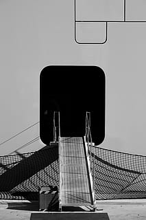 gray metal plane staircase during daytime, banister, handrail HD wallpaper
