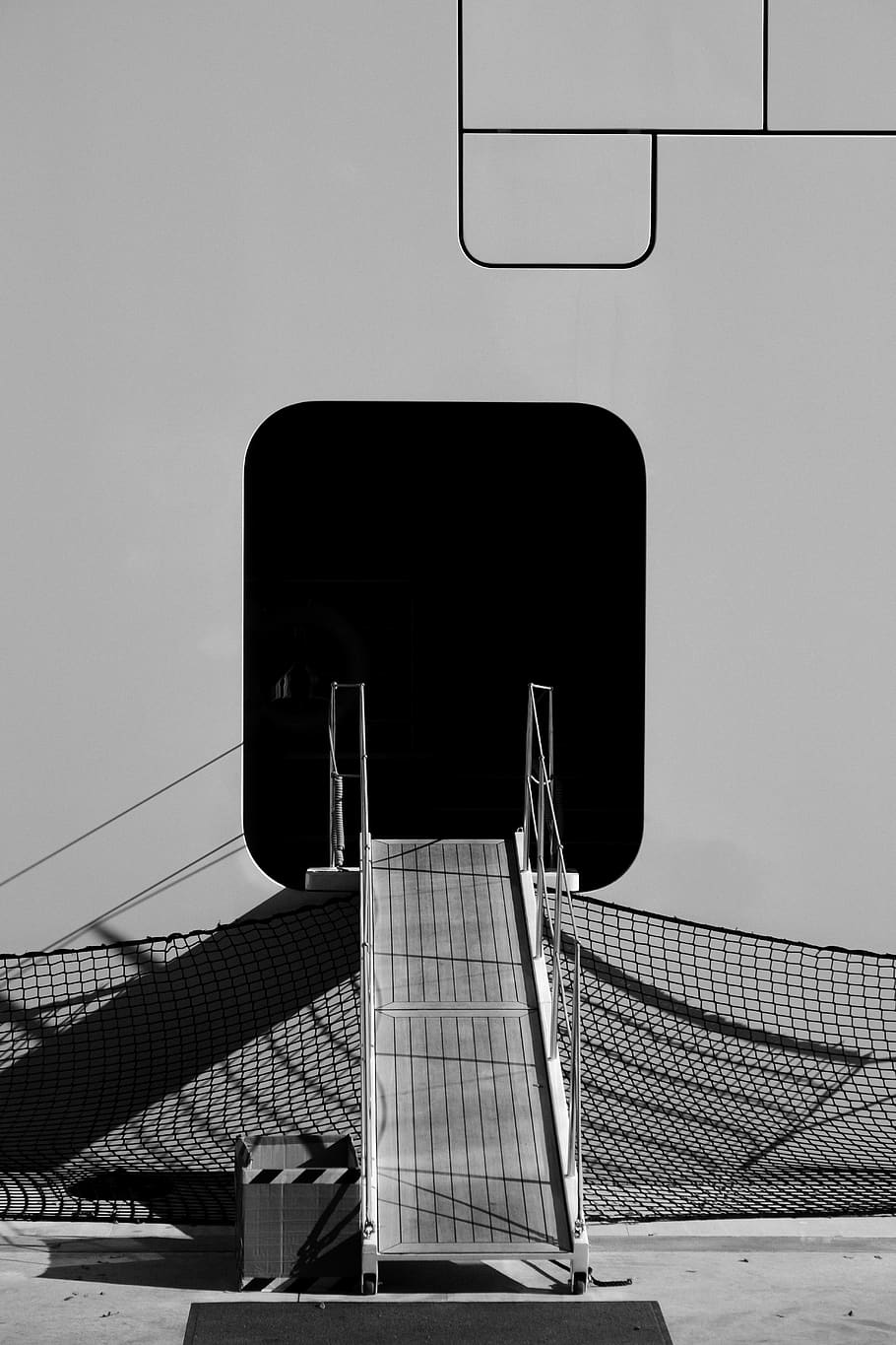 gray metal plane staircase during daytime, banister, handrail HD wallpaper
