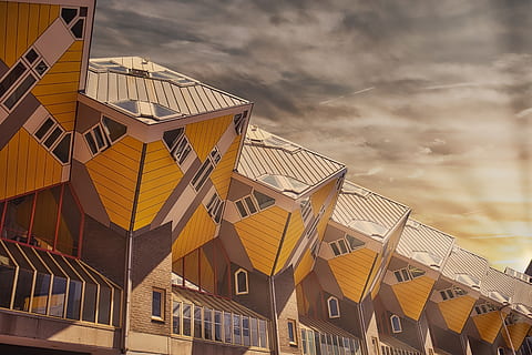 rotterdam, square, building, cube, cubic, house, architecture HD wallpaper