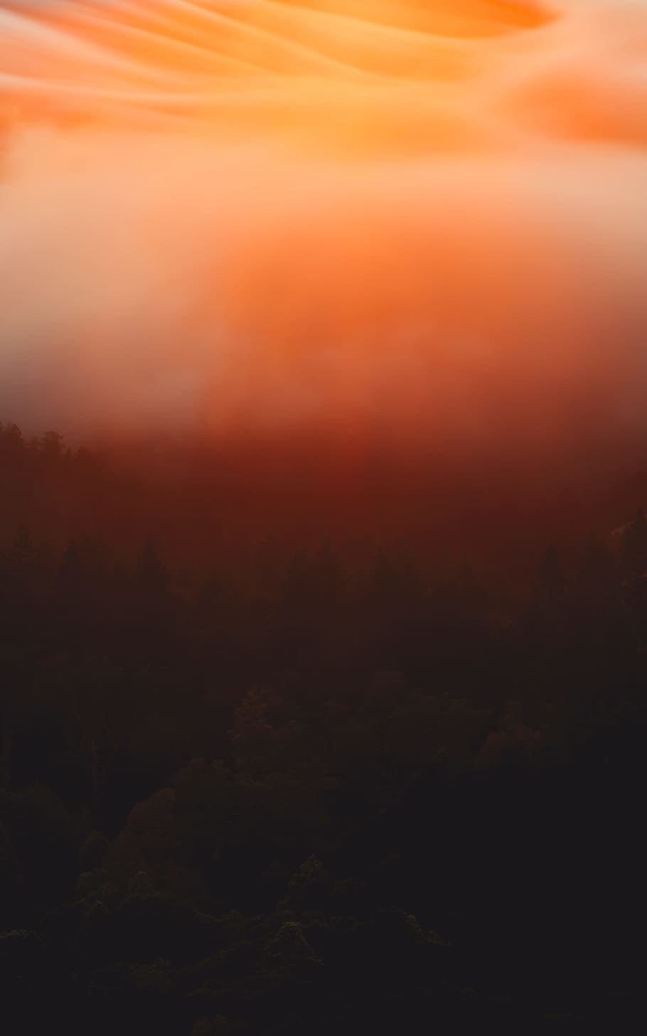 abstract, fog, cloud, orange, sunset, empty, shadow, space HD wallpaper