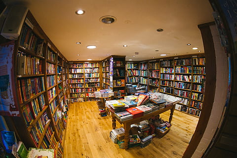 peephole view of library, furniture, indoors, interior design HD wallpaper