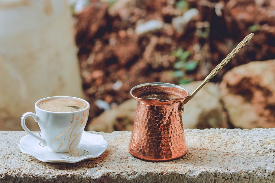 White Tea Cup on Gray Surface, beverage, breakfast, caffeine, HD wallpaper