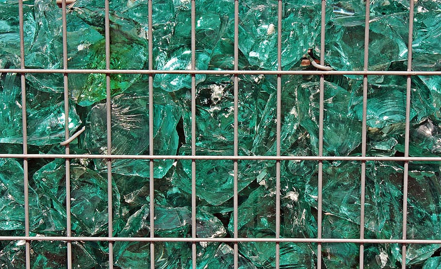 block, glass, blue, object, nature, fence, metal, full frame HD wallpaper