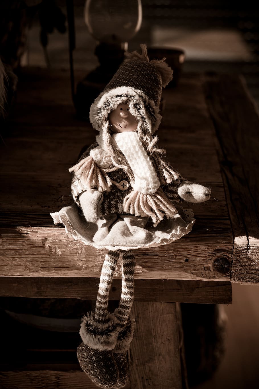 doll, girl, brown, beige, imp, small, deco, decoration, cute HD wallpaper