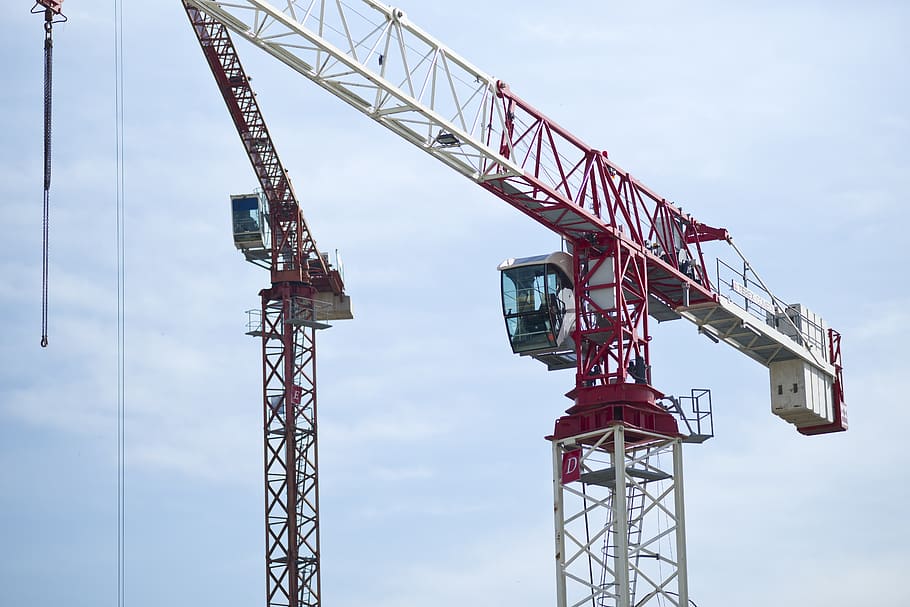 crane, construction, sky, structure, building, sites, architecture, HD wallpaper