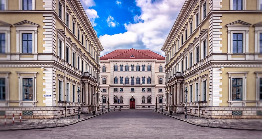 munich, odeonsplatz, symmetric, architecture, city, street HD wallpaper