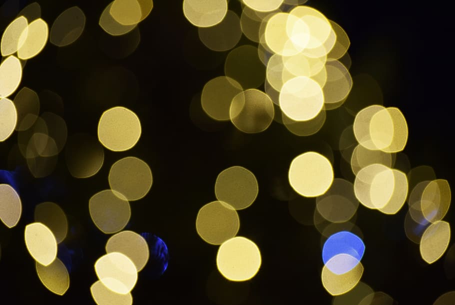 black and yellow polka dot textile, illuminated, defocused, circle HD wallpaper