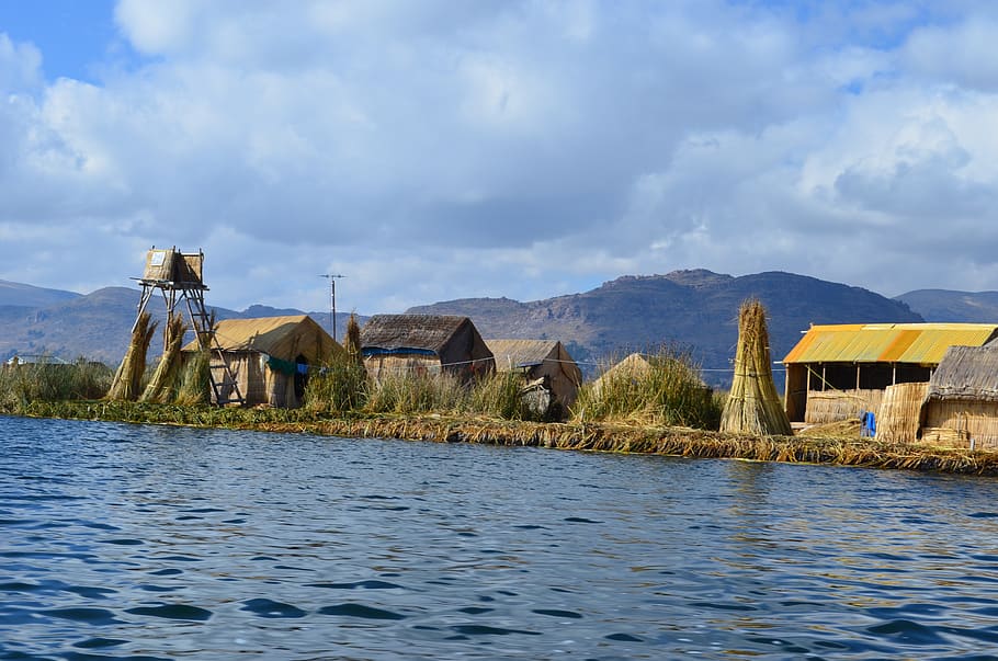 puno, lake, quechua, titicaca, titikaka, floating, island, built structure, HD wallpaper