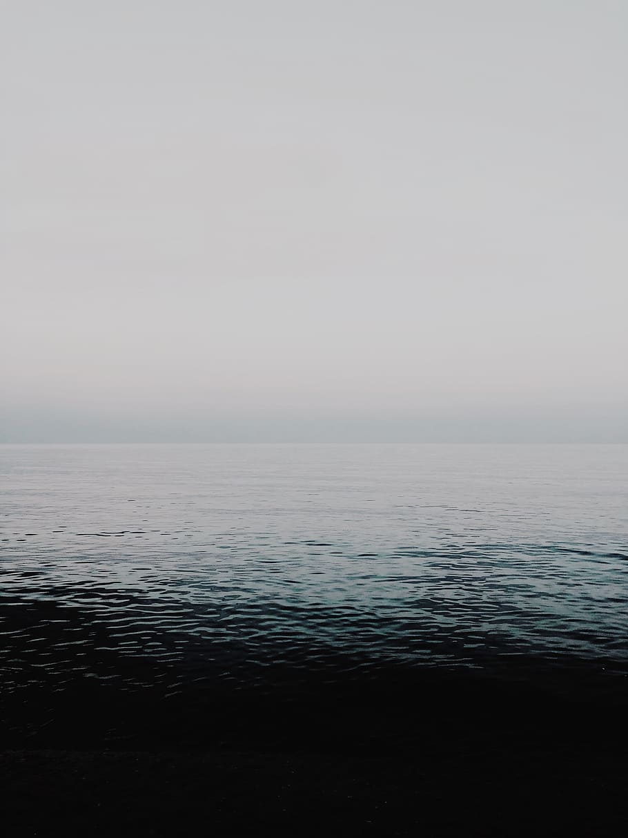 Scenic View of Ocean, cloudy, environment, fog, horizon, mist HD wallpaper