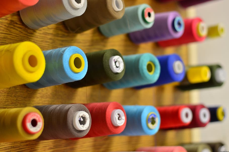 thread, color, colorful, handmade, cloth, sew, sewing, multi colored HD wallpaper