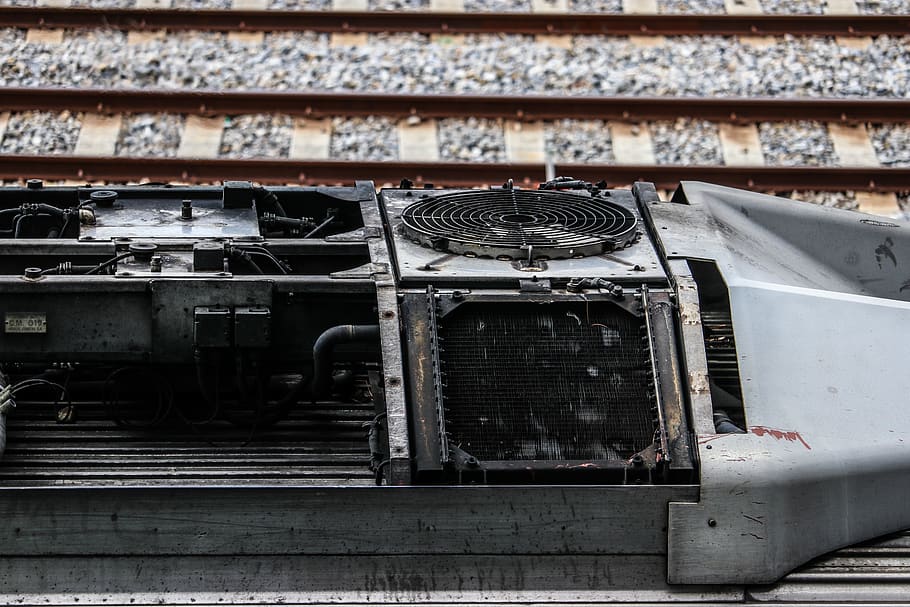 industrial, train, engine, tracks, rail transportation, no people HD wallpaper