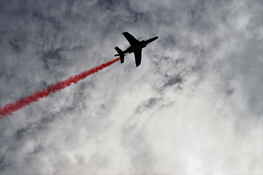 fighter plane on sky, flying, air vehicle, airplane, transportation HD wallpaper