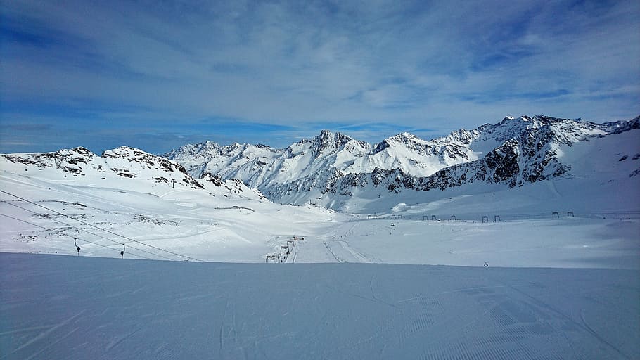 winter, ski, skiing, wintry, cold temperature, snow, mountain HD wallpaper