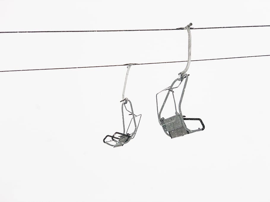 swing, toy, chair, ski, snow, white, old, winter, skilift, transportation HD wallpaper