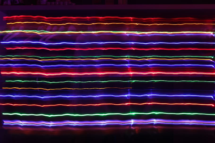 assorted-color light strips, multi colored, illuminated, pattern HD wallpaper