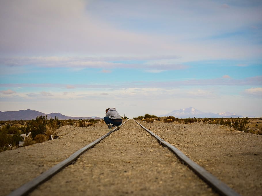 person looking down, bolivia, uyuni, gravel, road, dirt road HD wallpaper
