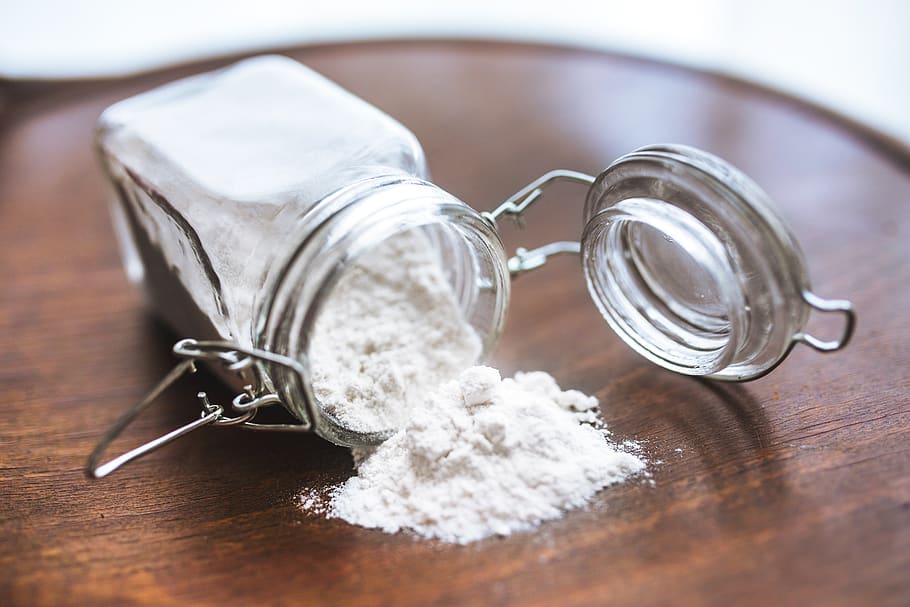 Flour in a jar, bake, bakery, baking, powder, wheat, seasoning