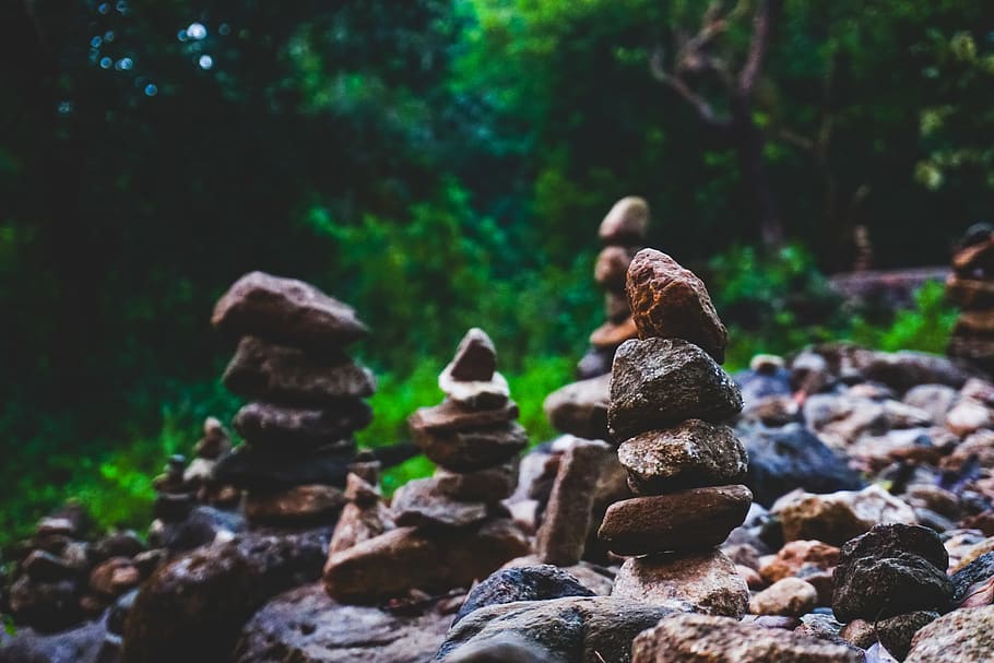 Rock Stacking , balance, boulder, close-up, daylight, environment HD wallpaper