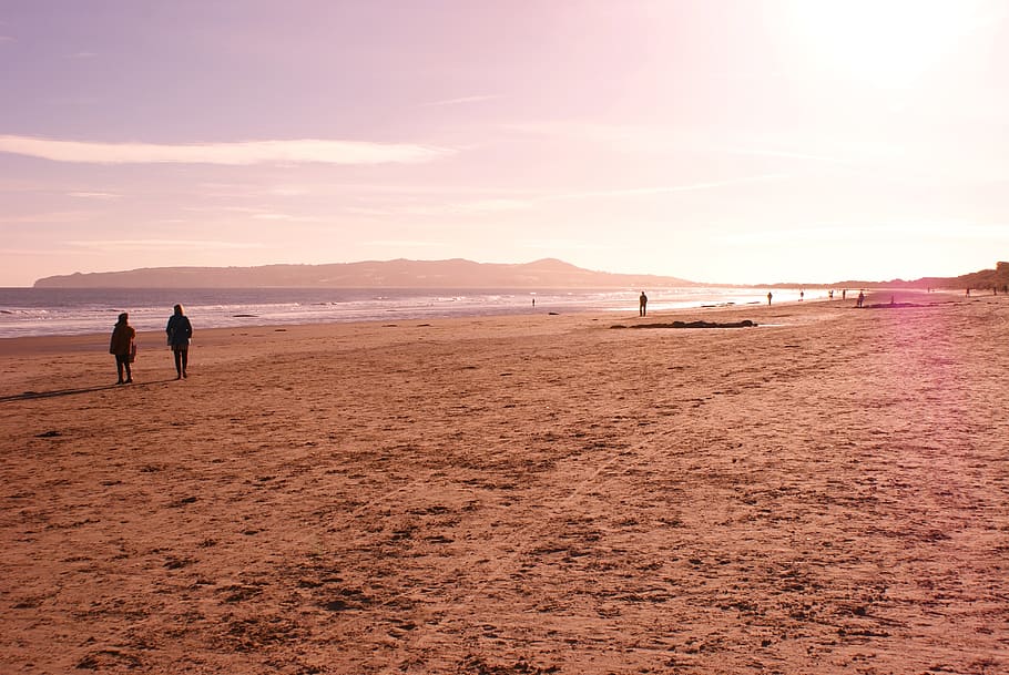 ireland, beach, sky, water, sea, two people, sand, scenics - nature, HD wallpaper