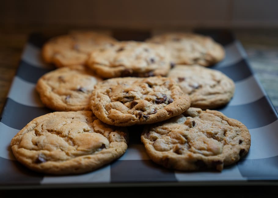 cookies on rectangular plate, food and drink, baked, freshness HD wallpaper