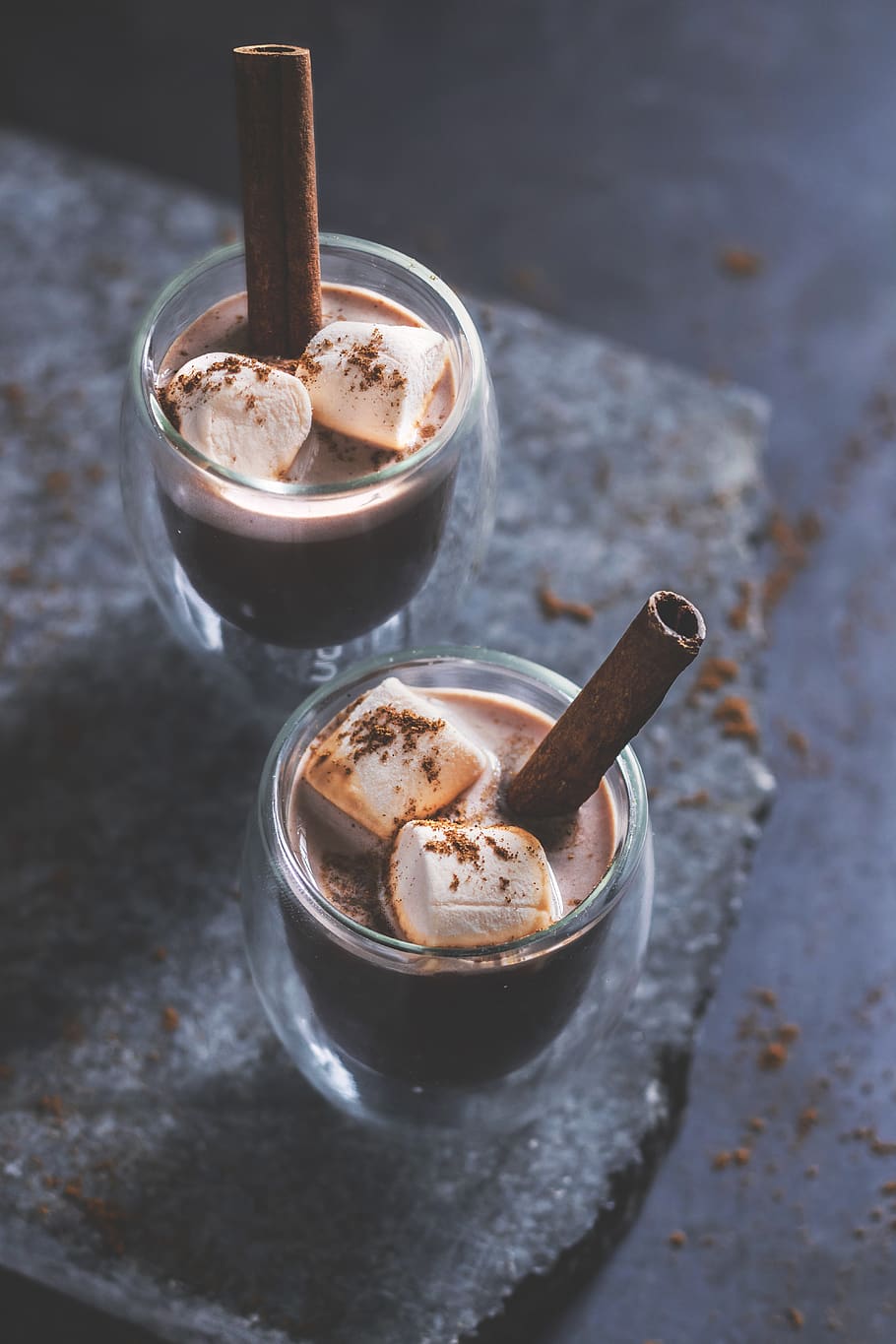 two dessert drinks, food and drink, coffee, coffee - drink, refreshment HD wallpaper