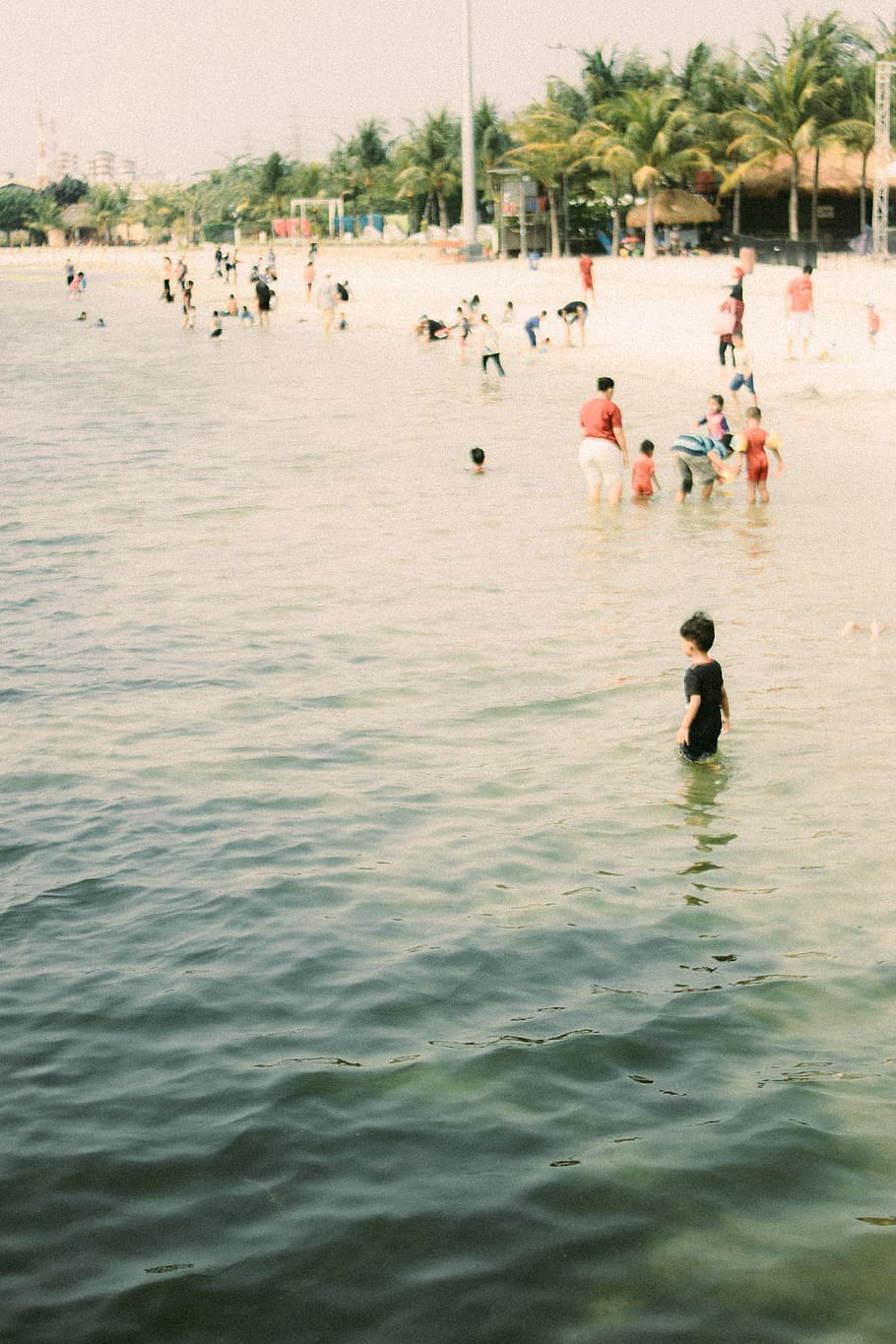 indonesia, ancol, kid, beach, water, pastel, waterfront, nature HD wallpaper