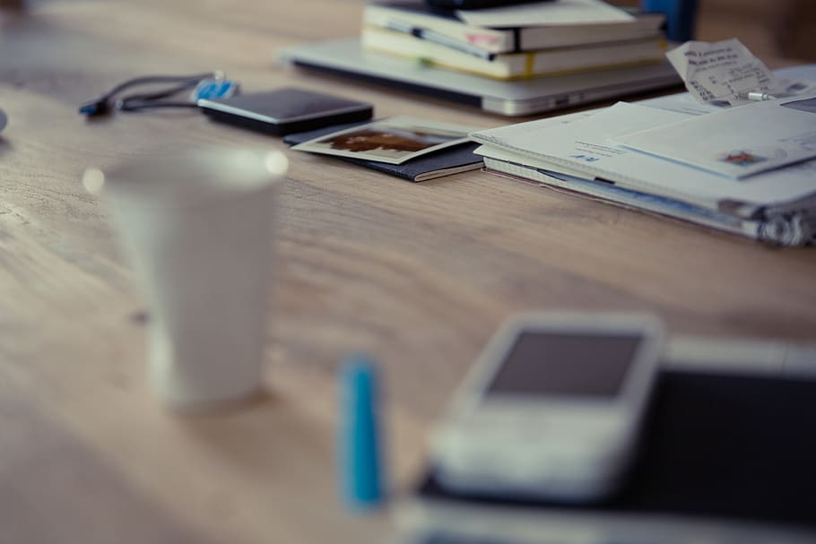 table, technology, book, indoors, selective focus, publication HD wallpaper