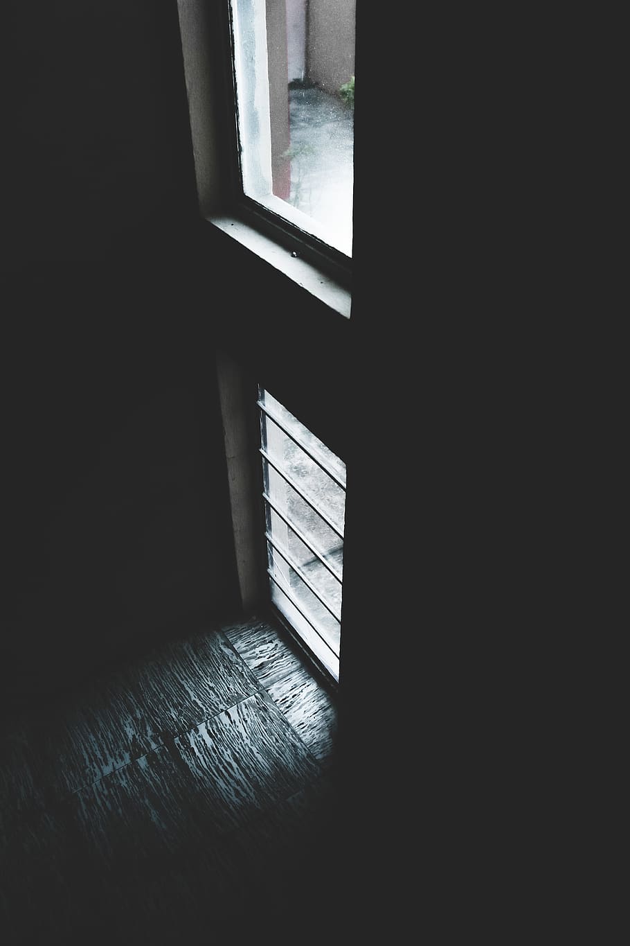 mexico, teziutlan, window, geometric, shadow, blues, home, dark HD wallpaper