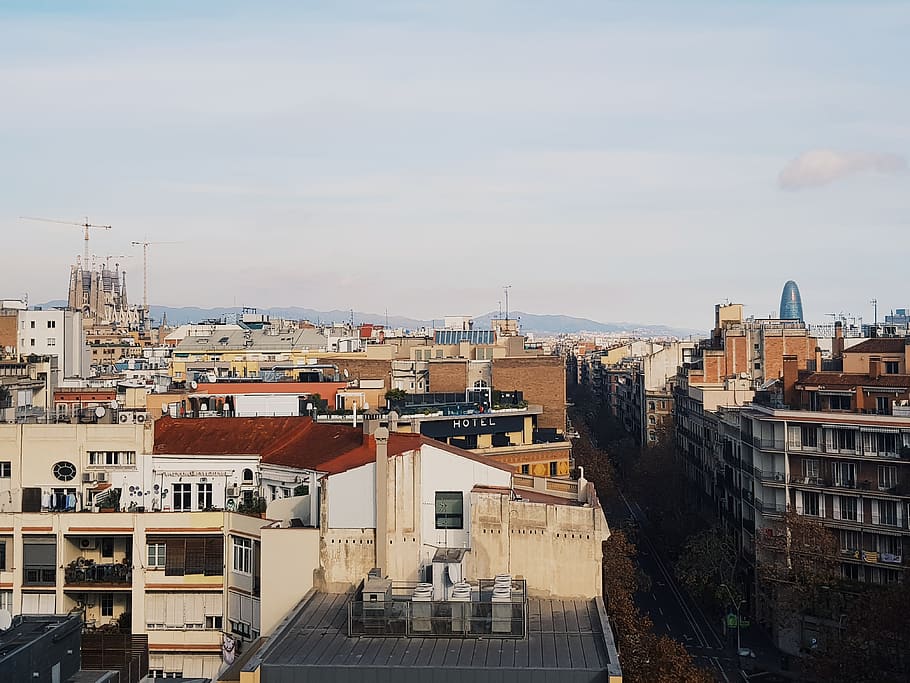 spain, barcelona, carrer del consell de cent, building exterior, HD wallpaper