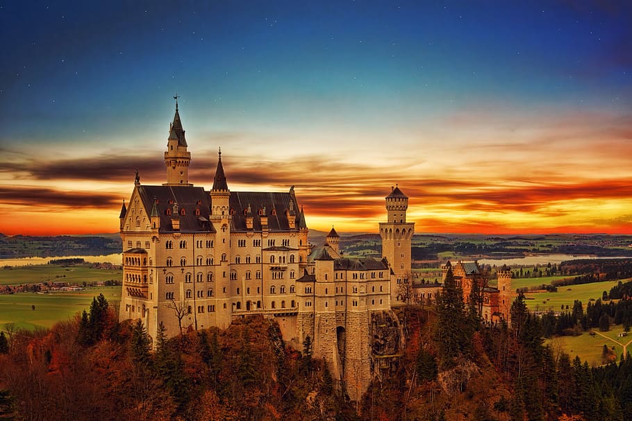 White and Brown Concrete Building, ancient, architecture, castle HD wallpaper