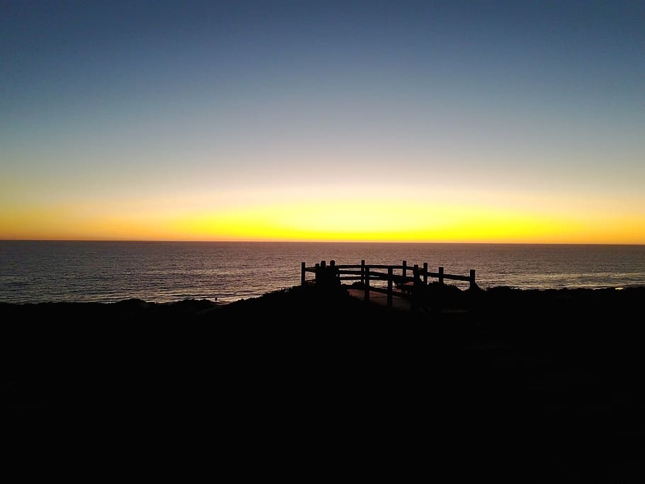 australia, perth, dusk, drone, coast, sunset, ocean, romance HD wallpaper