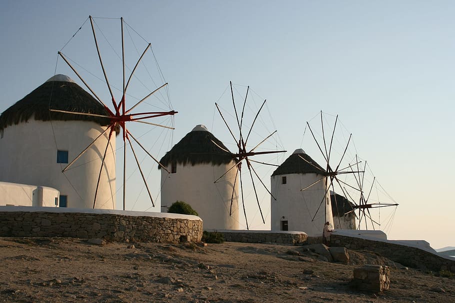 village, wind, mill, windmill, electricity, production, architecture HD wallpaper