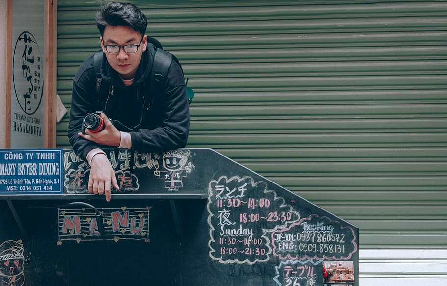 Man Wearing Black Jacket, business, camera, daytime, eyewear HD wallpaper