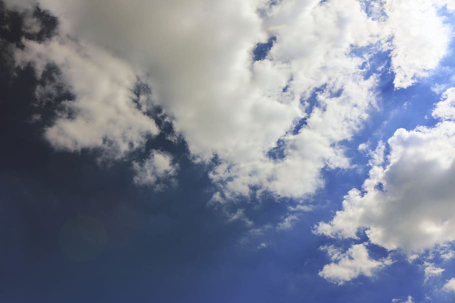 Beautiful blue sky with clouds, cloud - sky, beauty in nature HD wallpaper