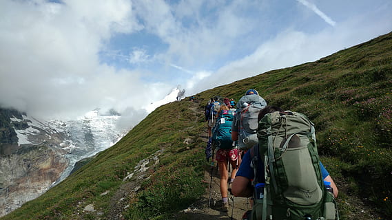 hiking, mountain, trekking, leisure activity, real people, adventure HD wallpaper