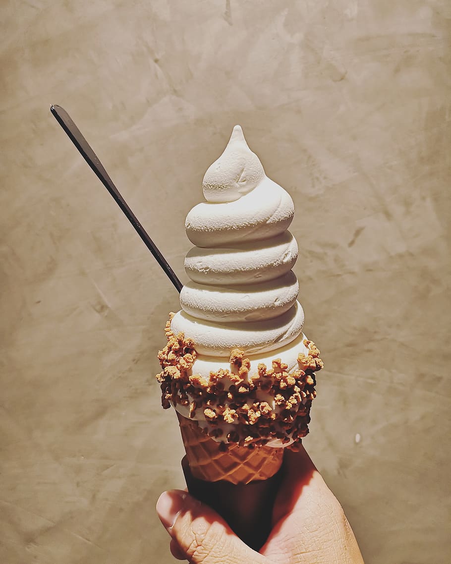 Photo of Person Holding Ice Cream, cold, delicious, edible, epicure HD wallpaper