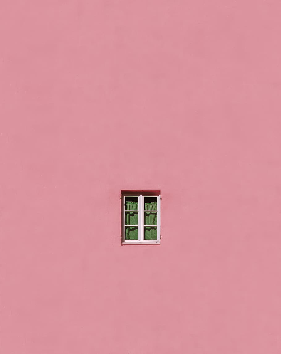 Window On Pink Wall, building, architecture, pink color, copy space, HD wallpaper
