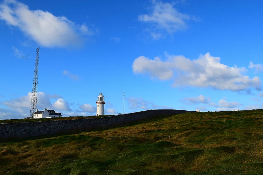 lighthouse, nature, sky, landscape, building, ireland, cloud - sky HD wallpaper