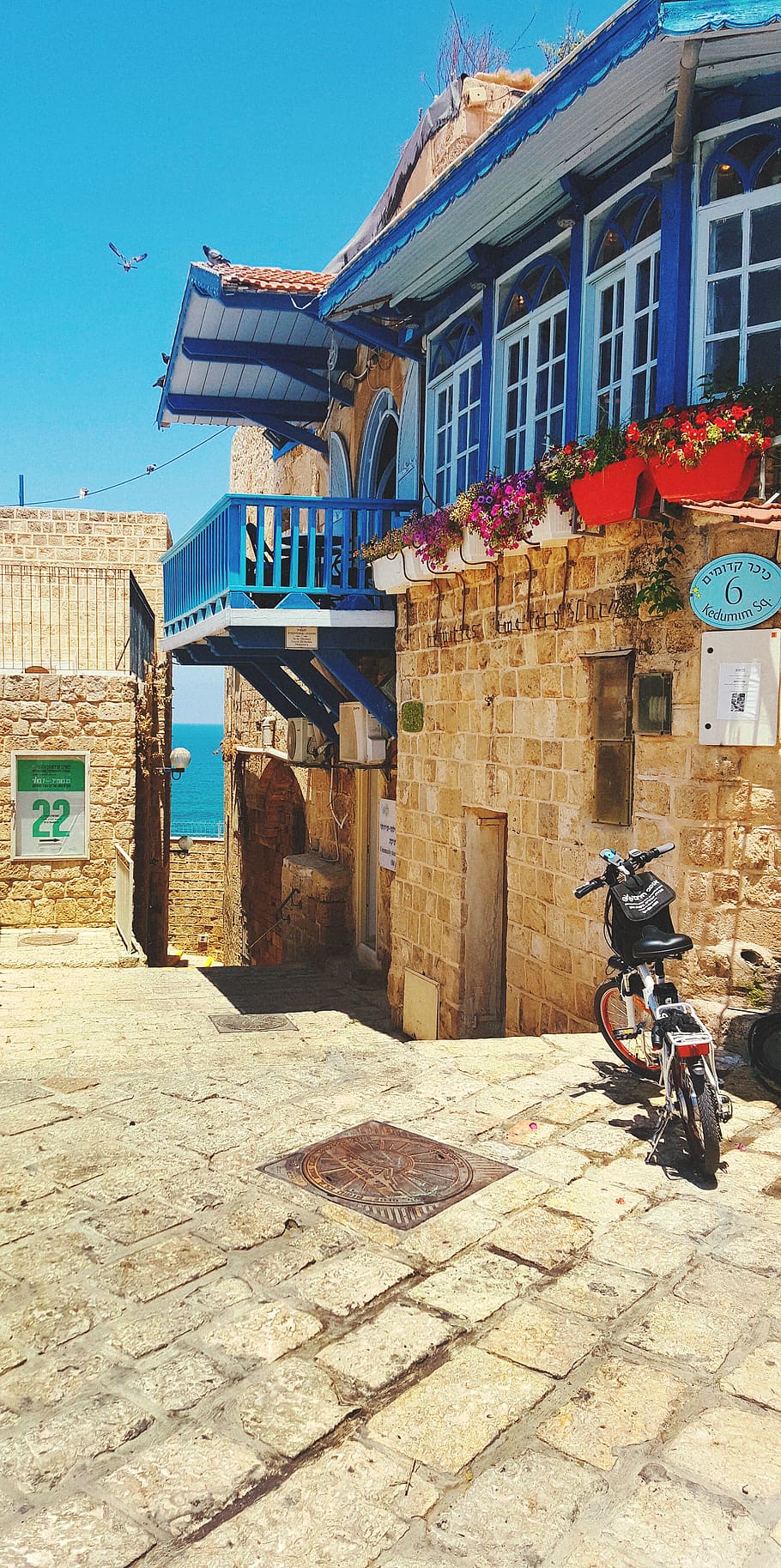 israel, tel aviv-yafo, jaffa, sea, pier, bike, building exterior, HD wallpaper