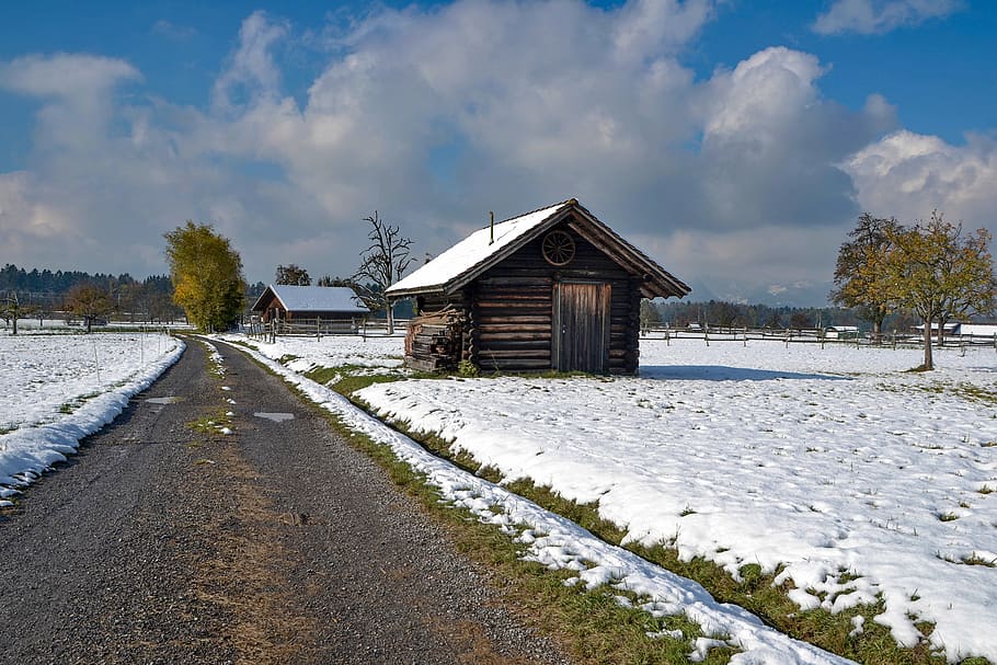 landscape, snow, winter, clouds, scenic, white, nature, wintry HD wallpaper