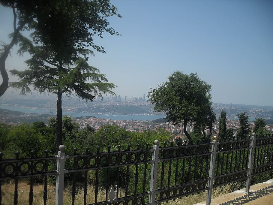 turkey, çamlıca tepesi, city, nature, tree, plant, sky, barrier