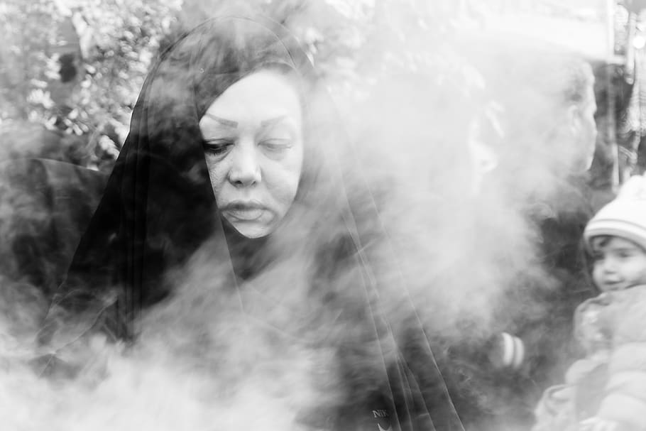 portrait, headshot, one person, young adult, women, smoke - physical structure HD wallpaper