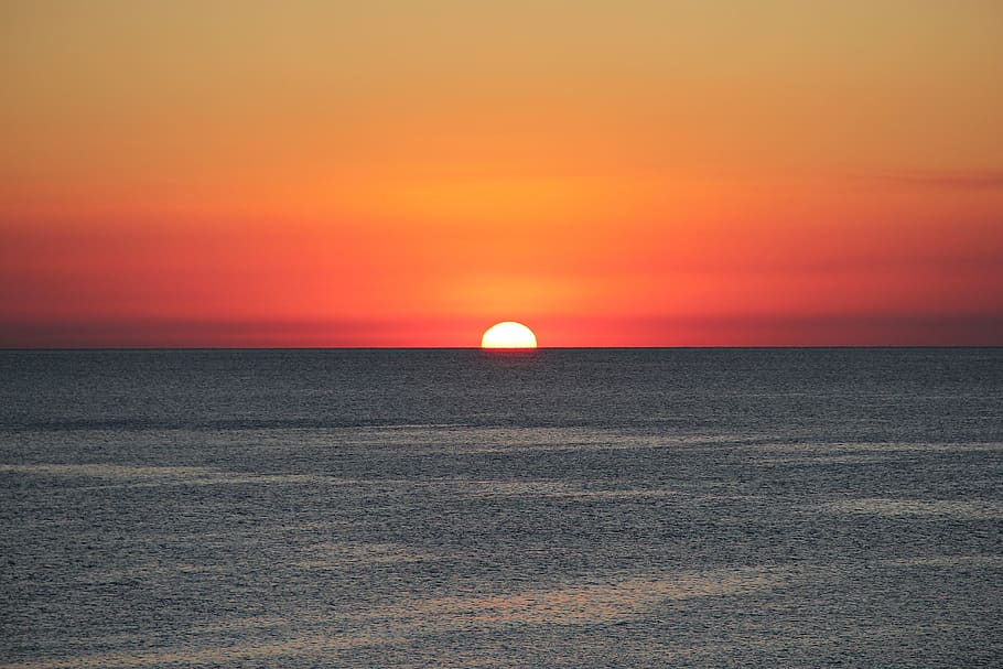 solar, marine, reflection, ocean, sunset, beach, summer, horizon HD wallpaper