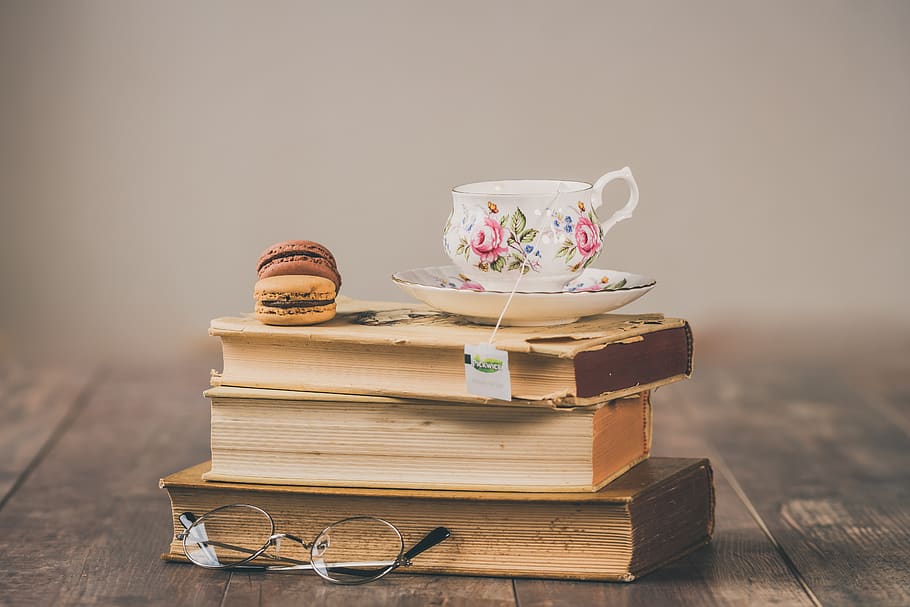 macarons, tea, vintage, old, drinking, breakfast, retro, antique HD wallpaper