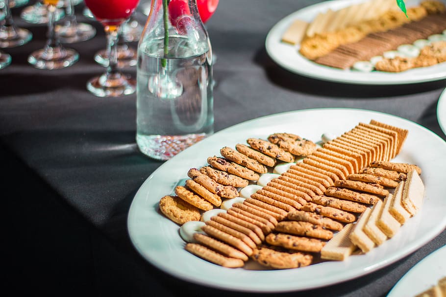cotail, cookies, sweet, table, decoration, food and drink, plate HD wallpaper