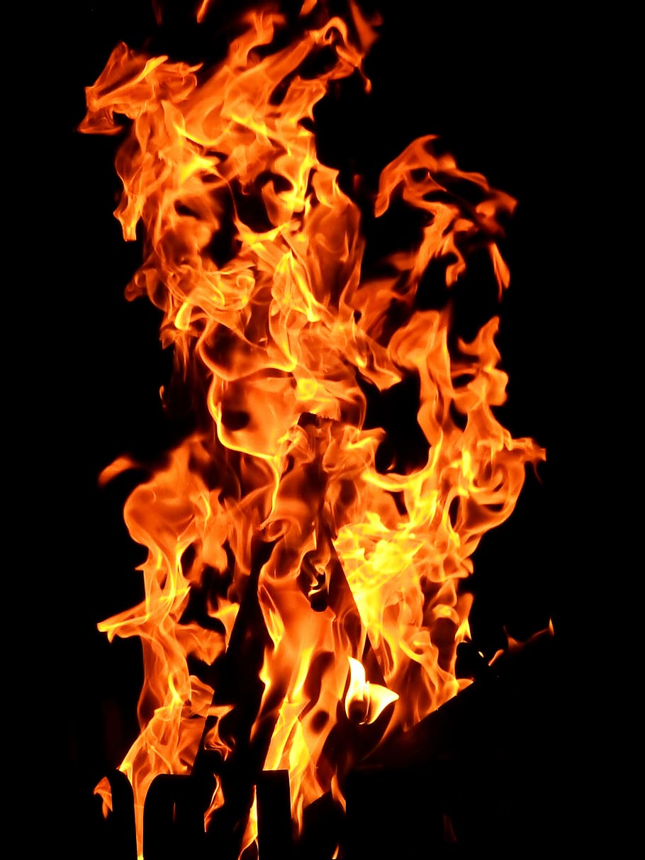 Fire Wallpaper, background, bonfire, burn, burning, flame, flammable