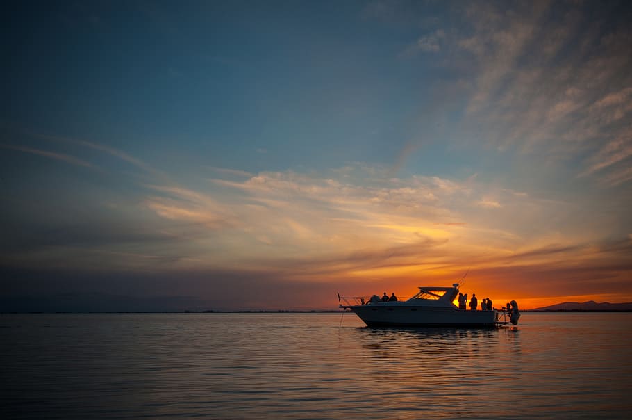 canada, surrey, crescent beach, ship, bc, evening, bluehour HD wallpaper