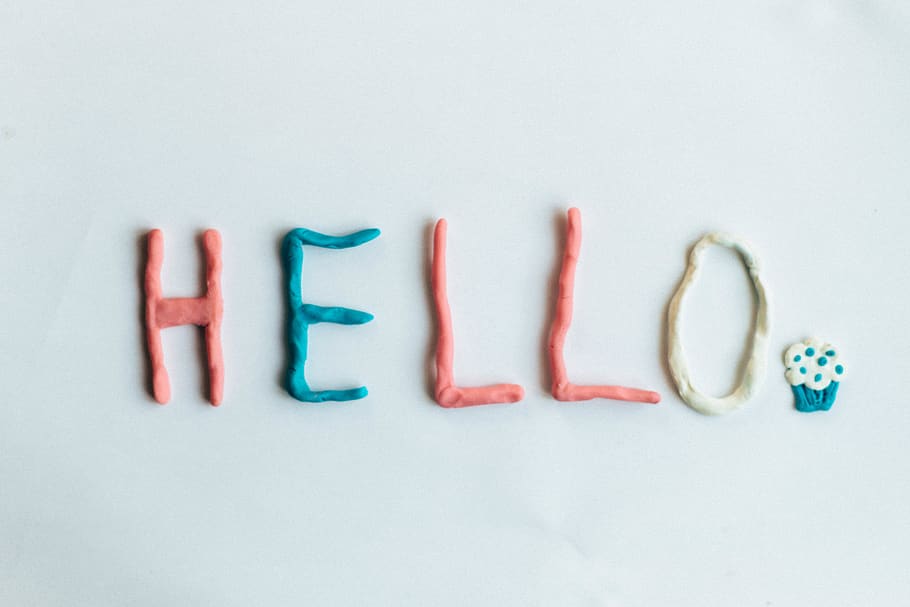 Photo of Orange, Yellow, and Red Hello Molding Clay, alphabets HD wallpaper