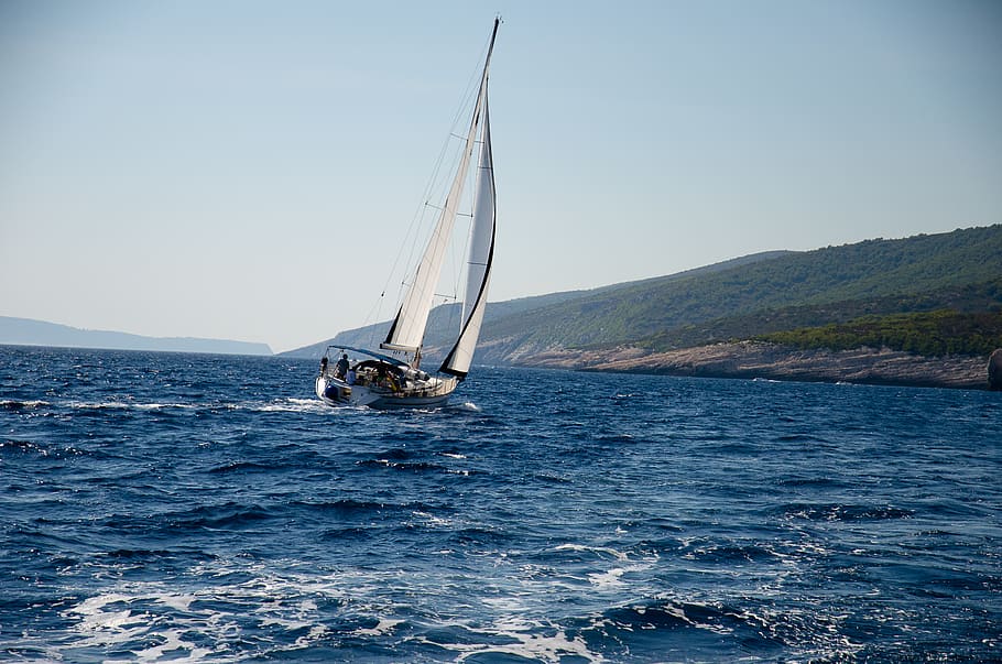 sailing, ocean, water, sunset, croatia, sail boat, sea, sailboat HD wallpaper